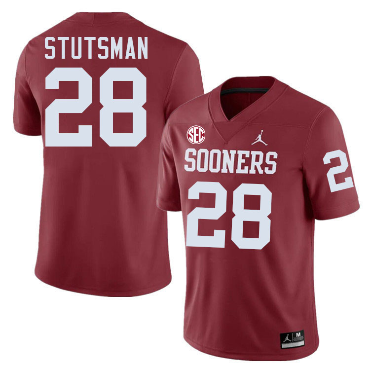 Oklahoma Sooners #28 Danny Stutsman College Football Jerseys,Uniforms-Crimson